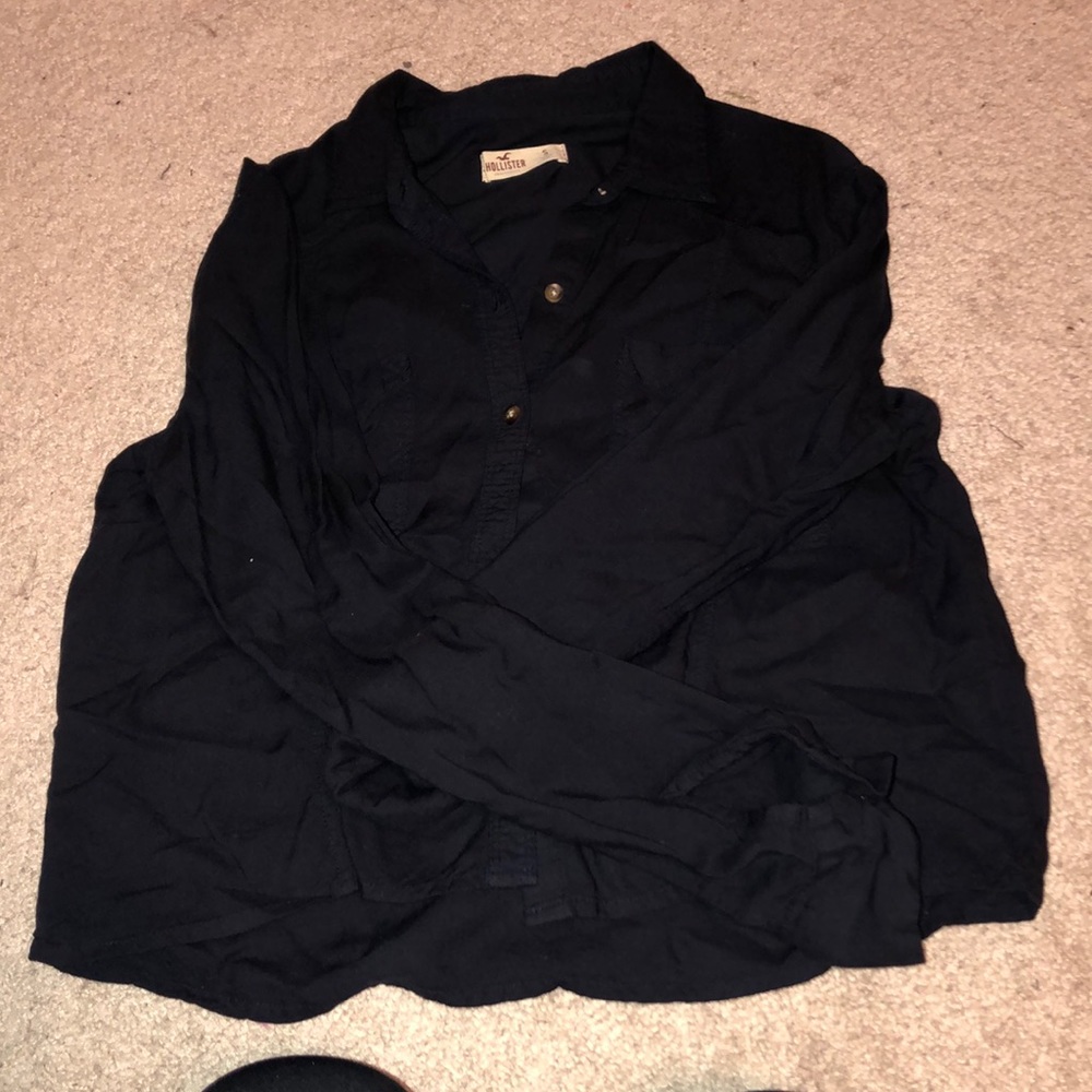 Navy blue button up shirt